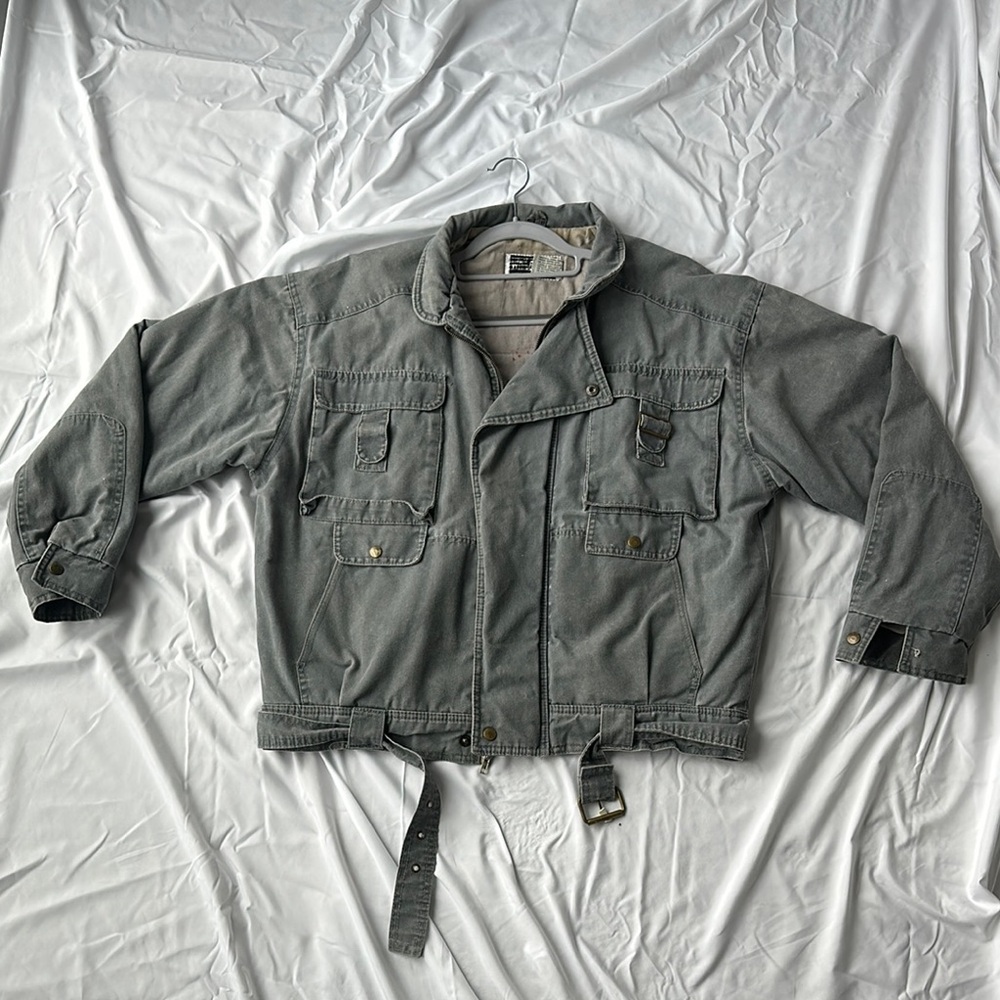 Men's Cropped Gray Cargo Jacket